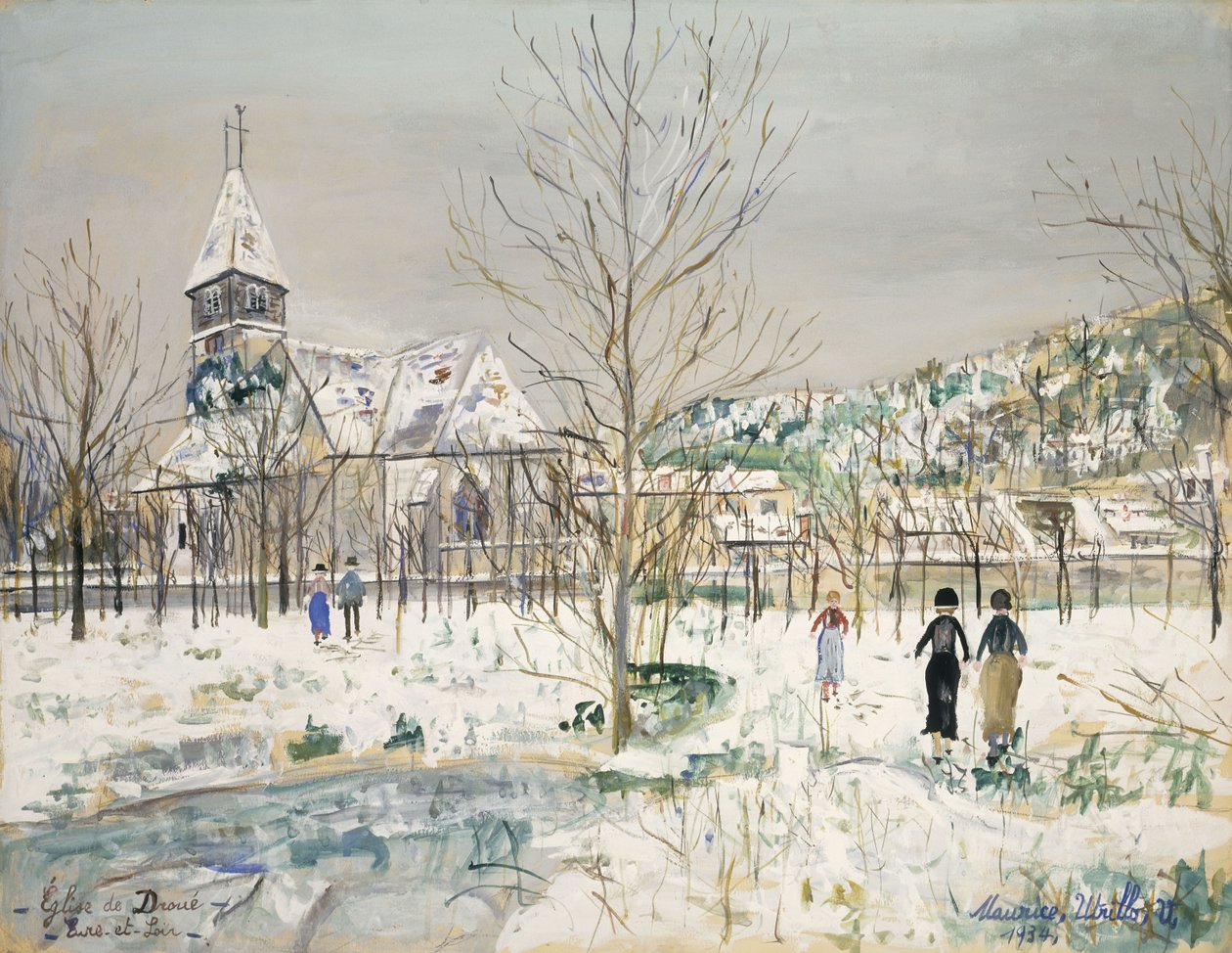 Eglise de Droue, Eure et Loire von Maurice Utrillo