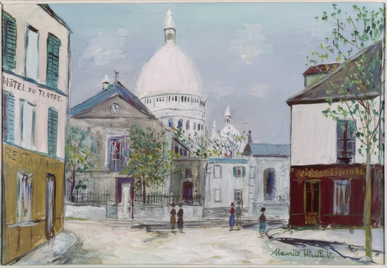 Place du Tertre und der Sacré-Cœur von Maurice Utrillo