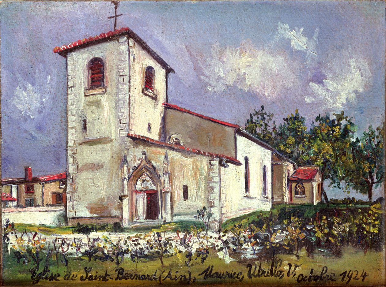 Die Kirche von St. Bernard, Ain, im Sommer von Maurice Utrillo
