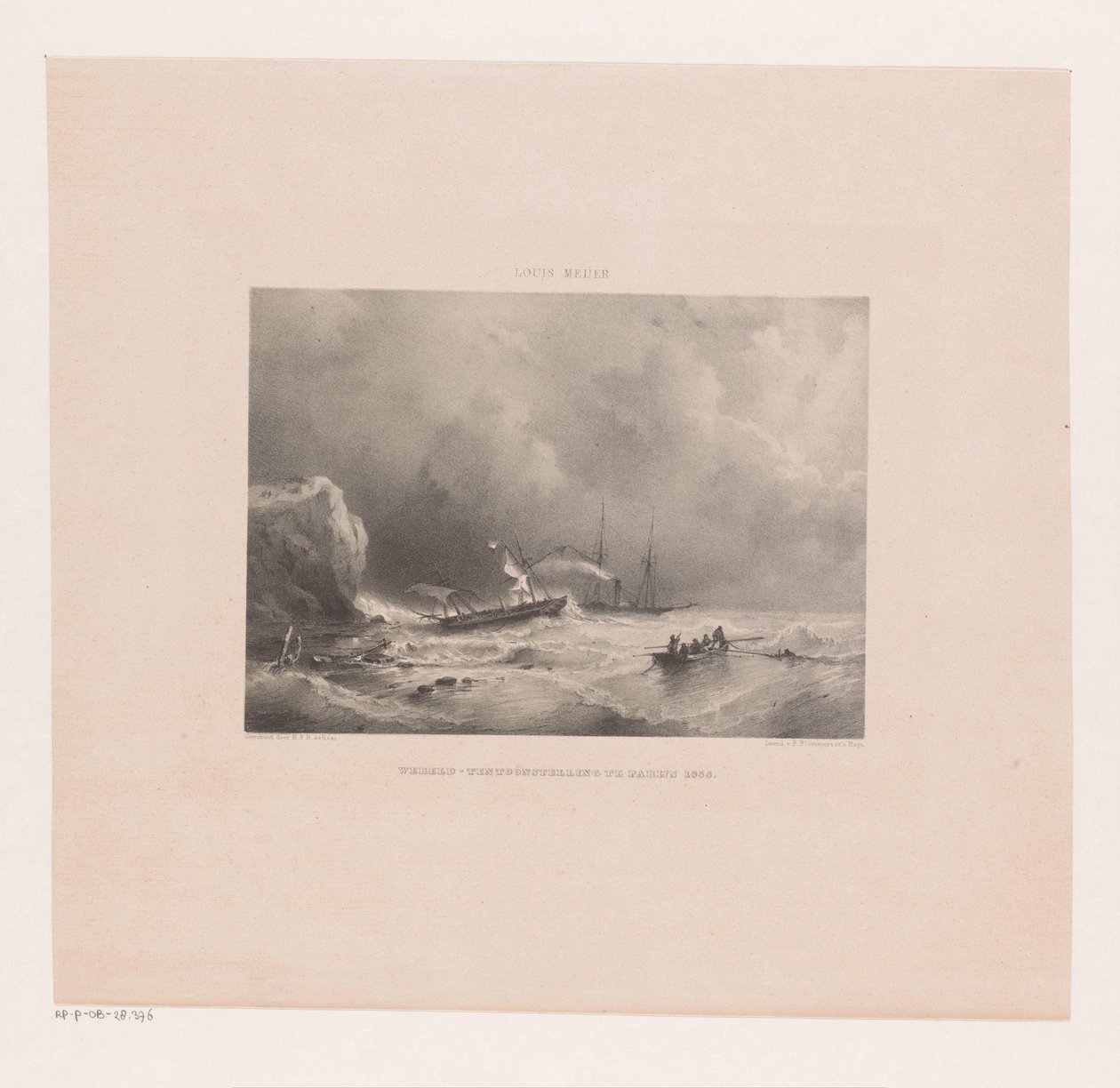 Boote in Not bei Sturm auf See von Maurits Frederik Hendrik De Haas