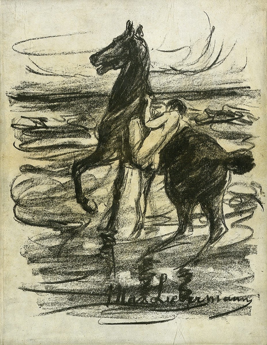 Nackter Reiter am Strand von Max Liebermann