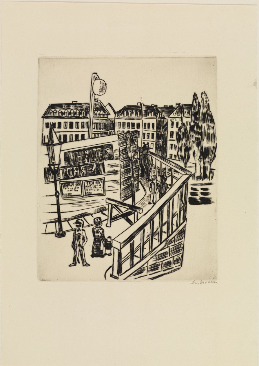 Holzbrücke (Vorstadtstraße) von Max Beckmann