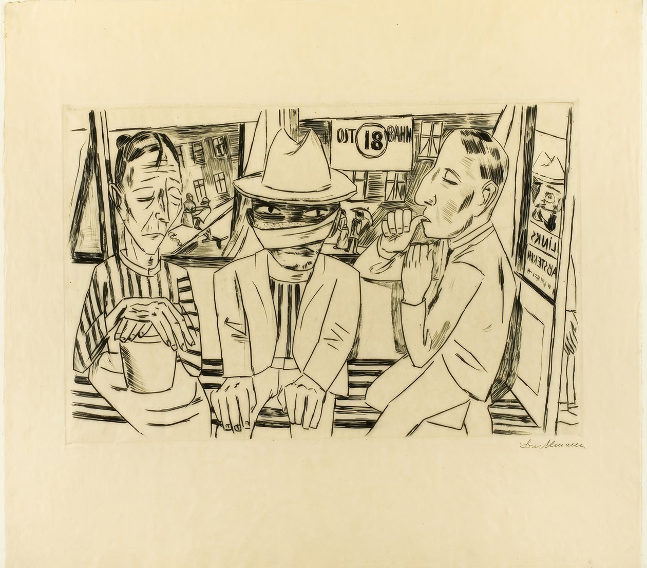 Im Tram von Max Beckmann