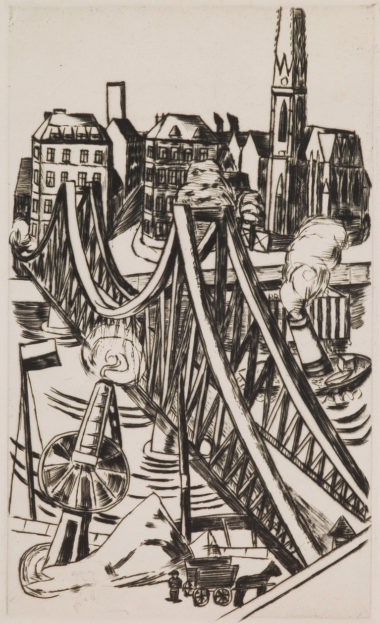 Große Brücke ("Eiserner Steg" in Frankfurt am Main) von Max Beckmann