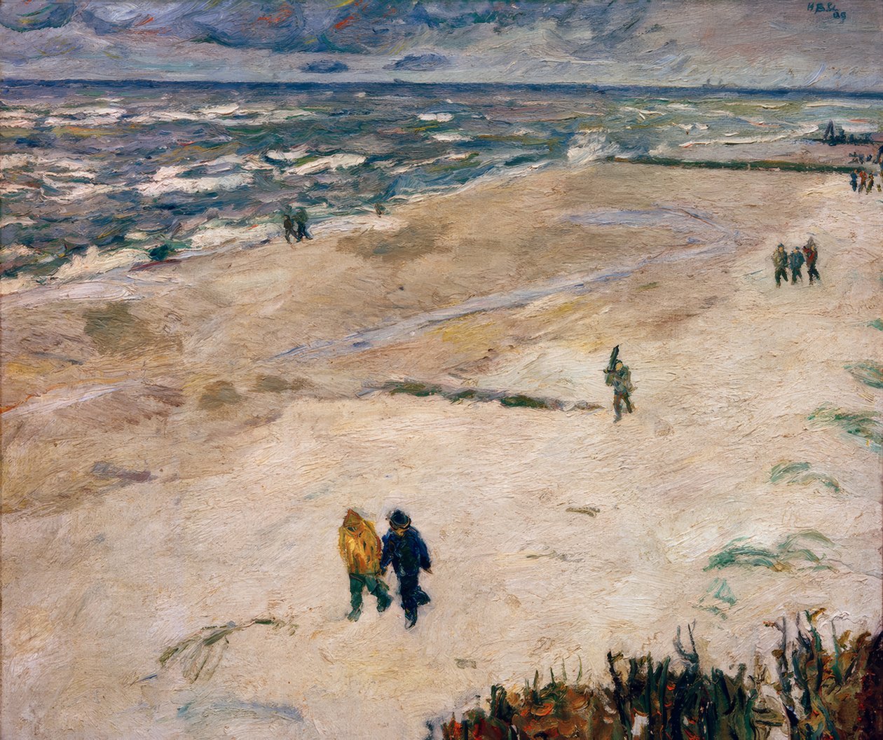 Leute nach der Arbeit am Meer von Max Beckmann