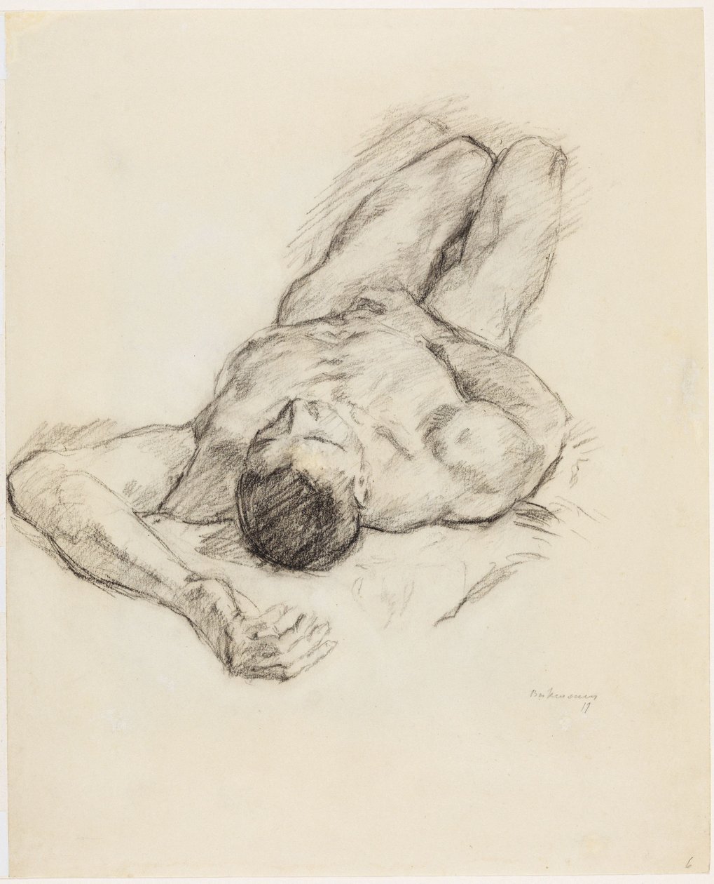 Liegender männlicher Akt von Max Beckmann