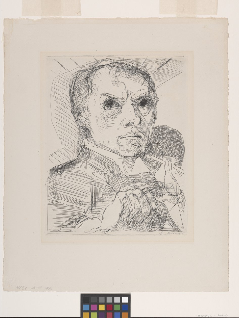 Selbstporträt mit Griffel (Selbstbildnis Mit Griffel) von Max Beckmann