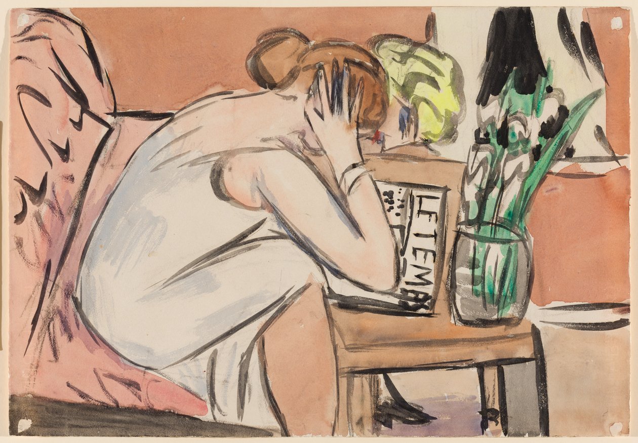 Zwei Mädchen, lesend von Max Beckmann