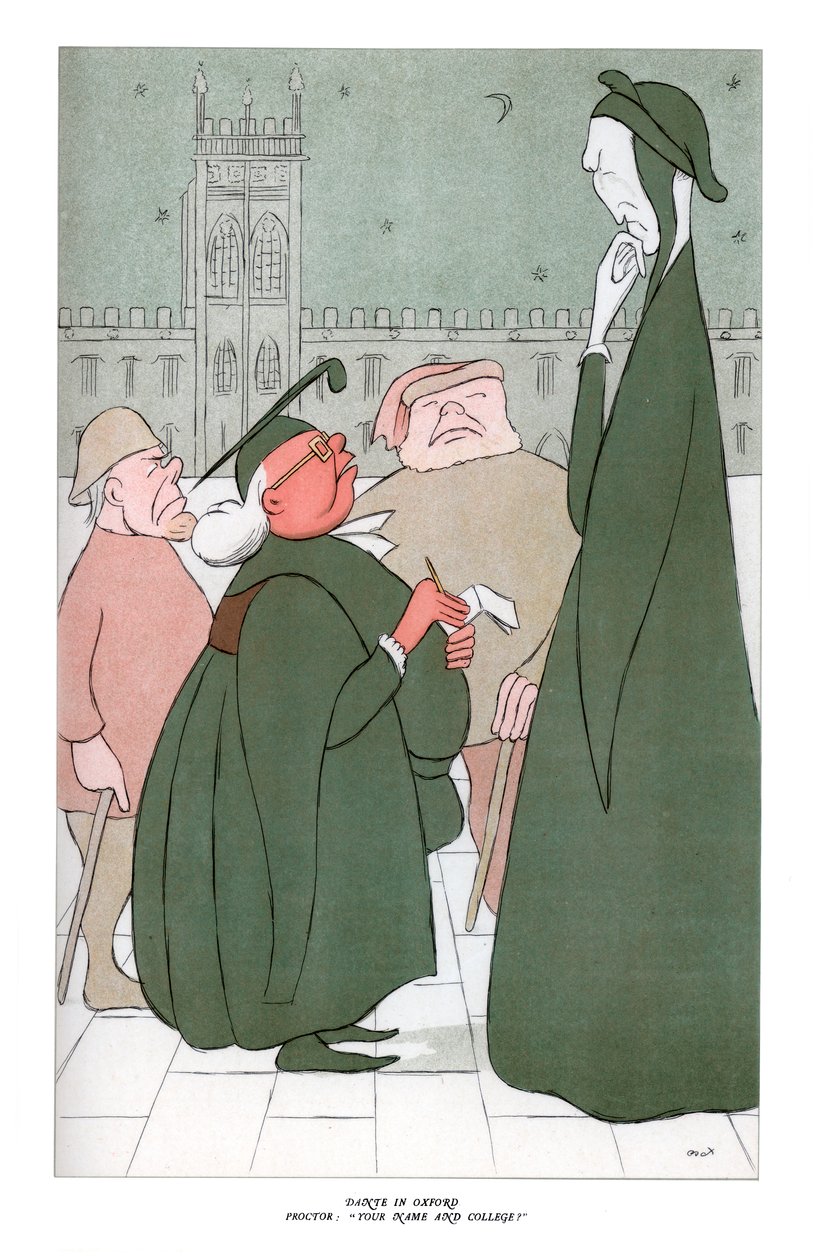 Dante in Oxford, Proktor: Ihr Name und College, 1904 von Henry Maximilian Beerbohm