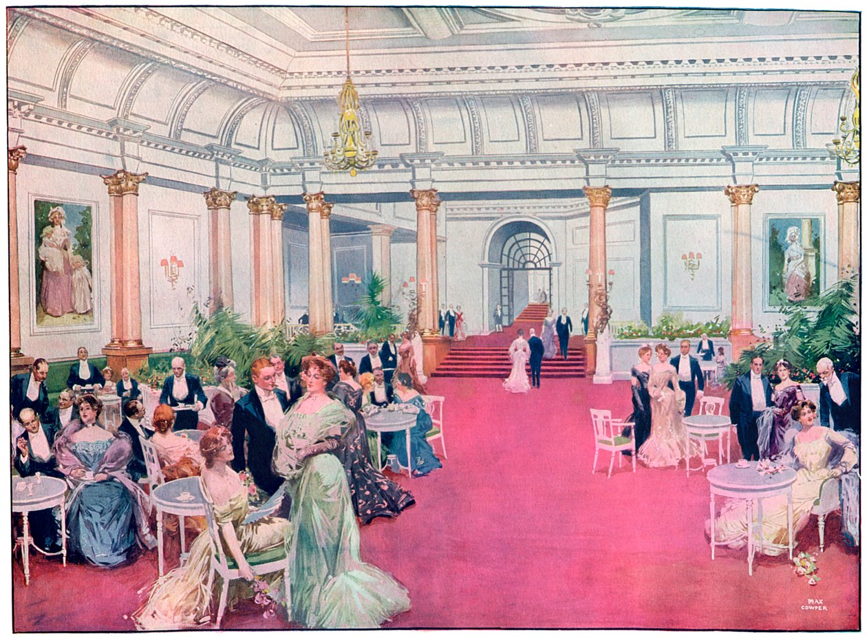 Das Foyer im Savoy Restaurant, London, 1905 von Max Cowper