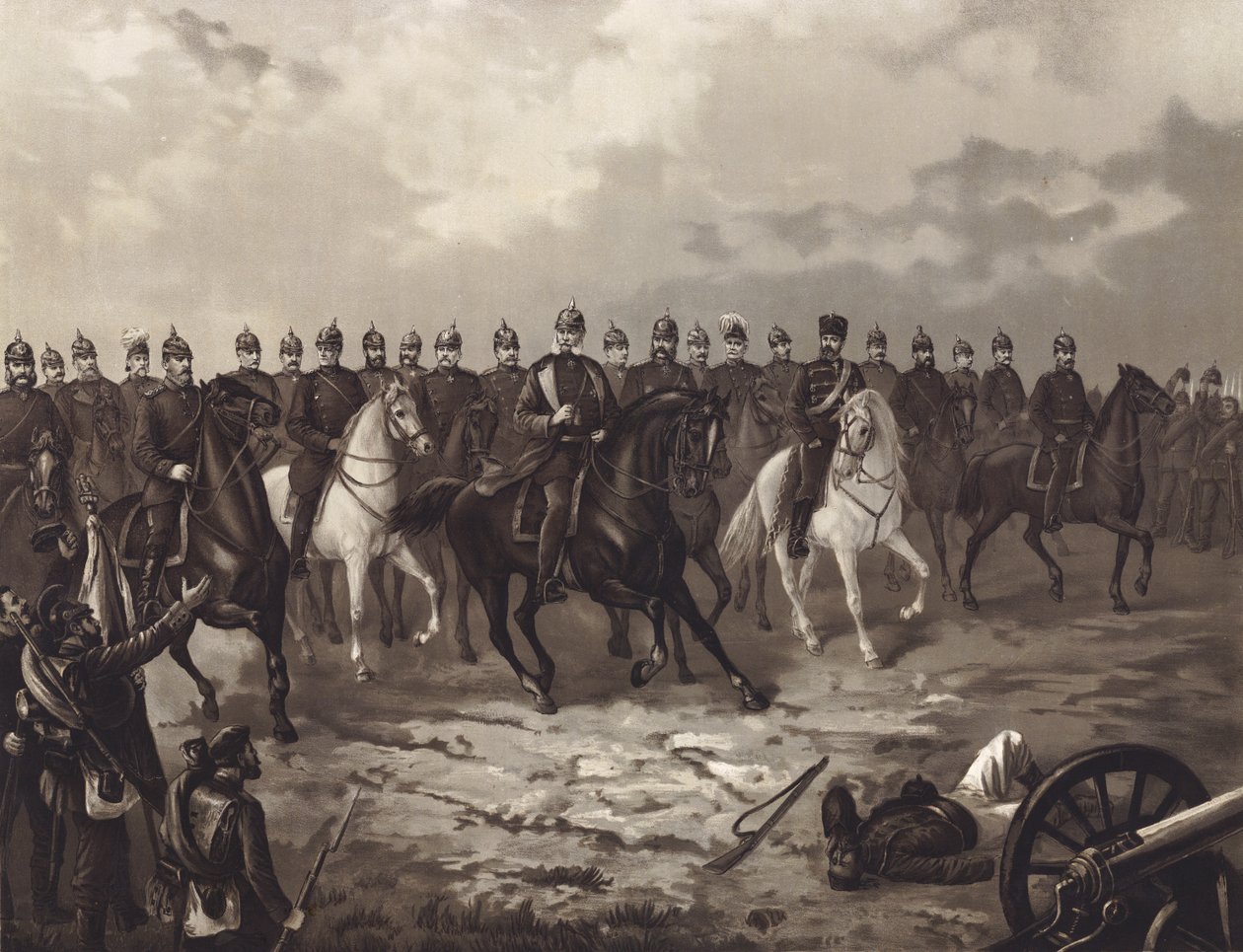 König Wilhelm I. von Preußen und sein Generalstab von Max Henze-Dassau