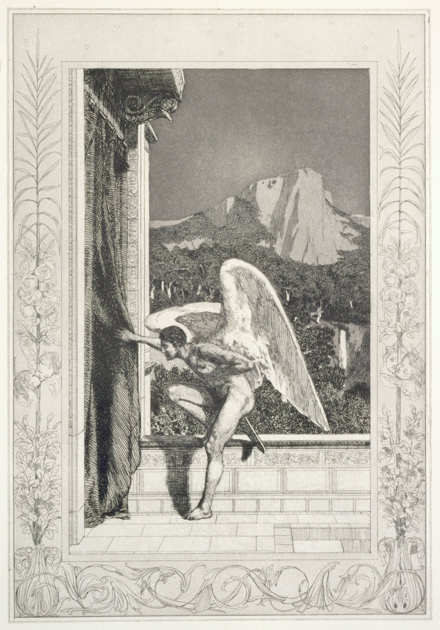 Amors Ankunft, Platte 12 aus der Serie „Cupid and Psyche: Opus V“ von Max Klinger