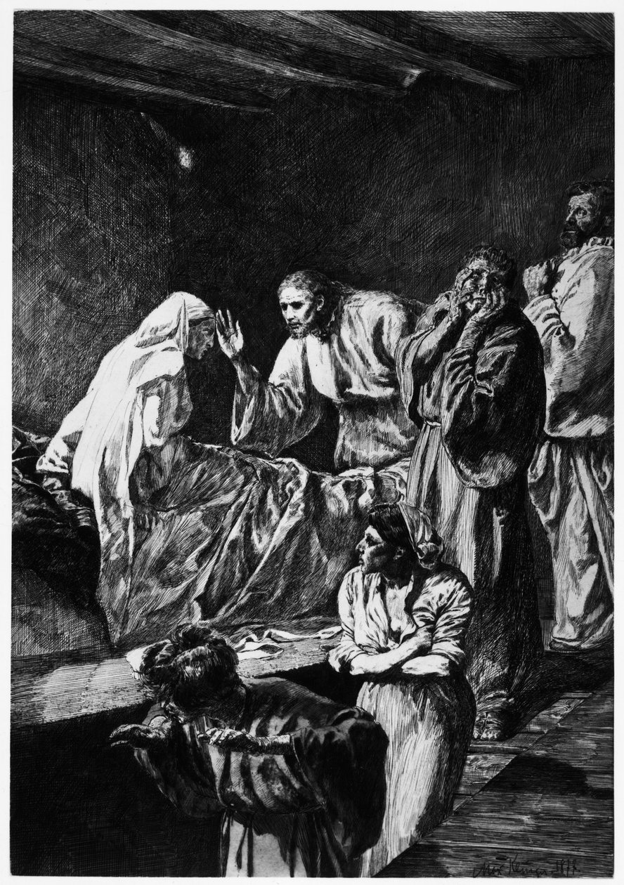 Christus erweckt die Tochter des Jairus von Max Klinger