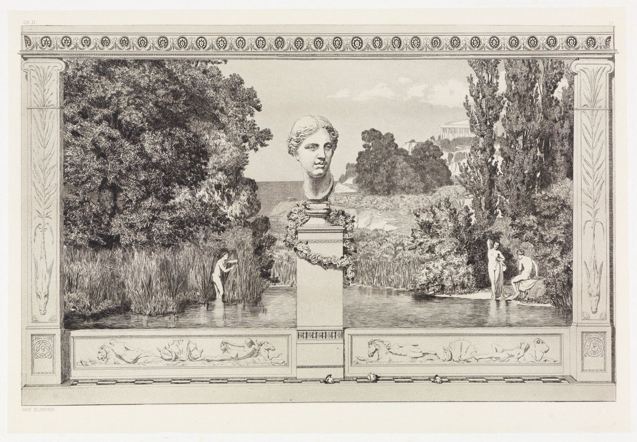 Evokation (Titelblatt / Erweiterungsblatt) (Rettungen Ovidischer Opfer, Opus II, Blatt 1a) von Max Klinger
