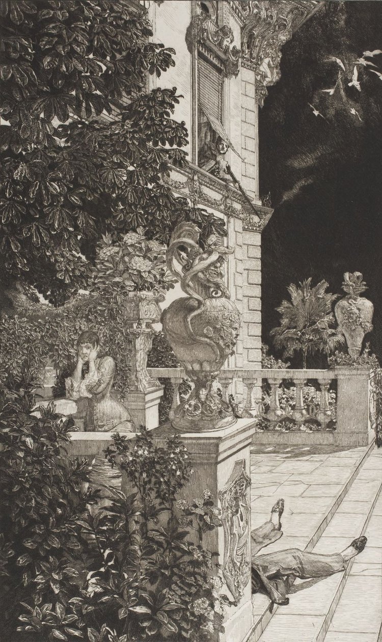 In flagranti (Der Leidenschaftliche), aus Dramen Opus IX von Max Klinger
