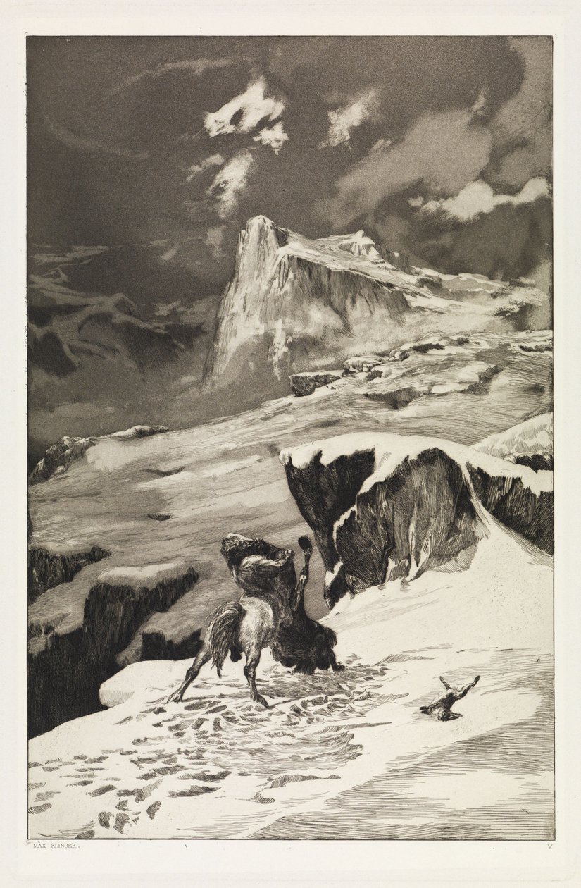 Kämpfende Zentauren (Intermezzi, Opus IV, Blatt 5) von Max Klinger