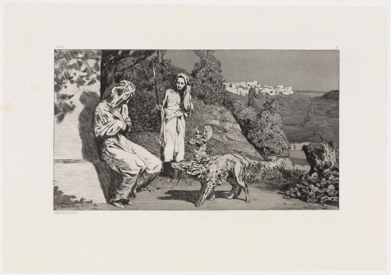 Pyramus und Thisbe II (Rettungen Ovidischer Opfer, Opus II, Blatt 3) von Max Klinger
