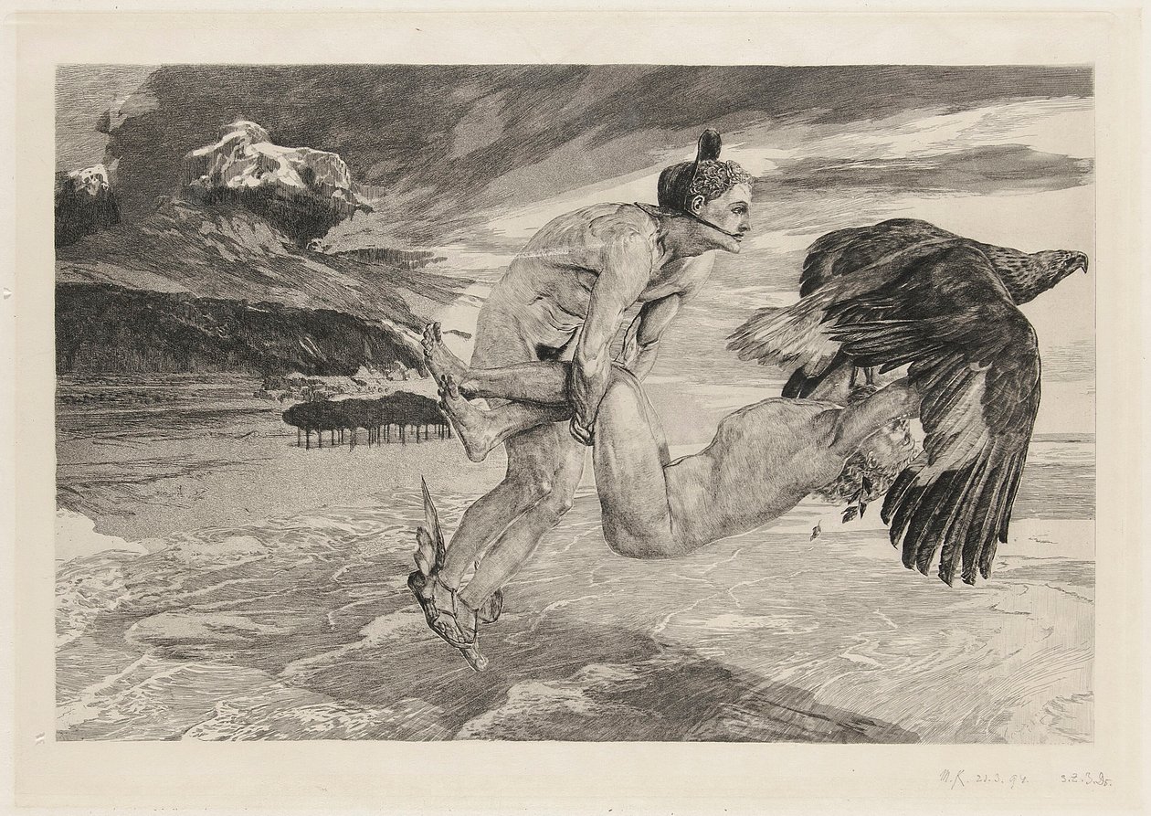 Entführung des Prometheus, pl. 14, Brahms Fantasie, Op. XII von Max Klinger