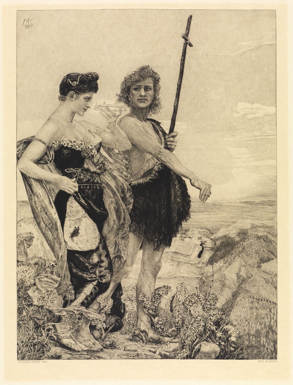 Versuchung (Vom Tode, Zweiter Teil, Opus XI, Blatt 10) von Max Klinger