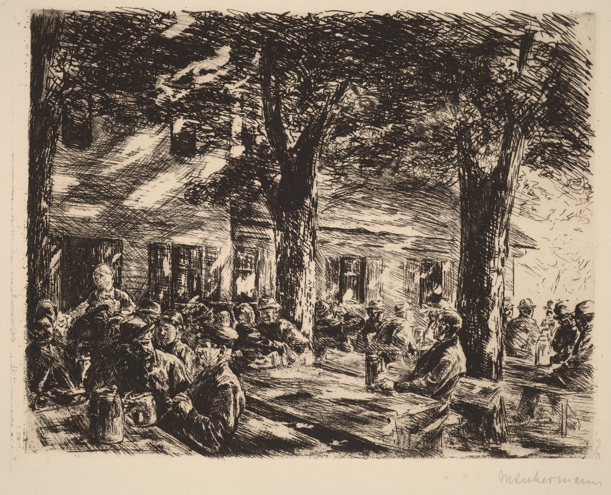 Ein Wirtshausgarten in Rosenheim von Max Liebermann
