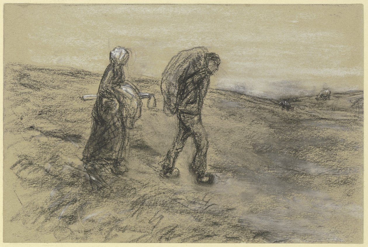 Arbeiter mit Frau von der Feldarbeit heimkehrend von Max Liebermann