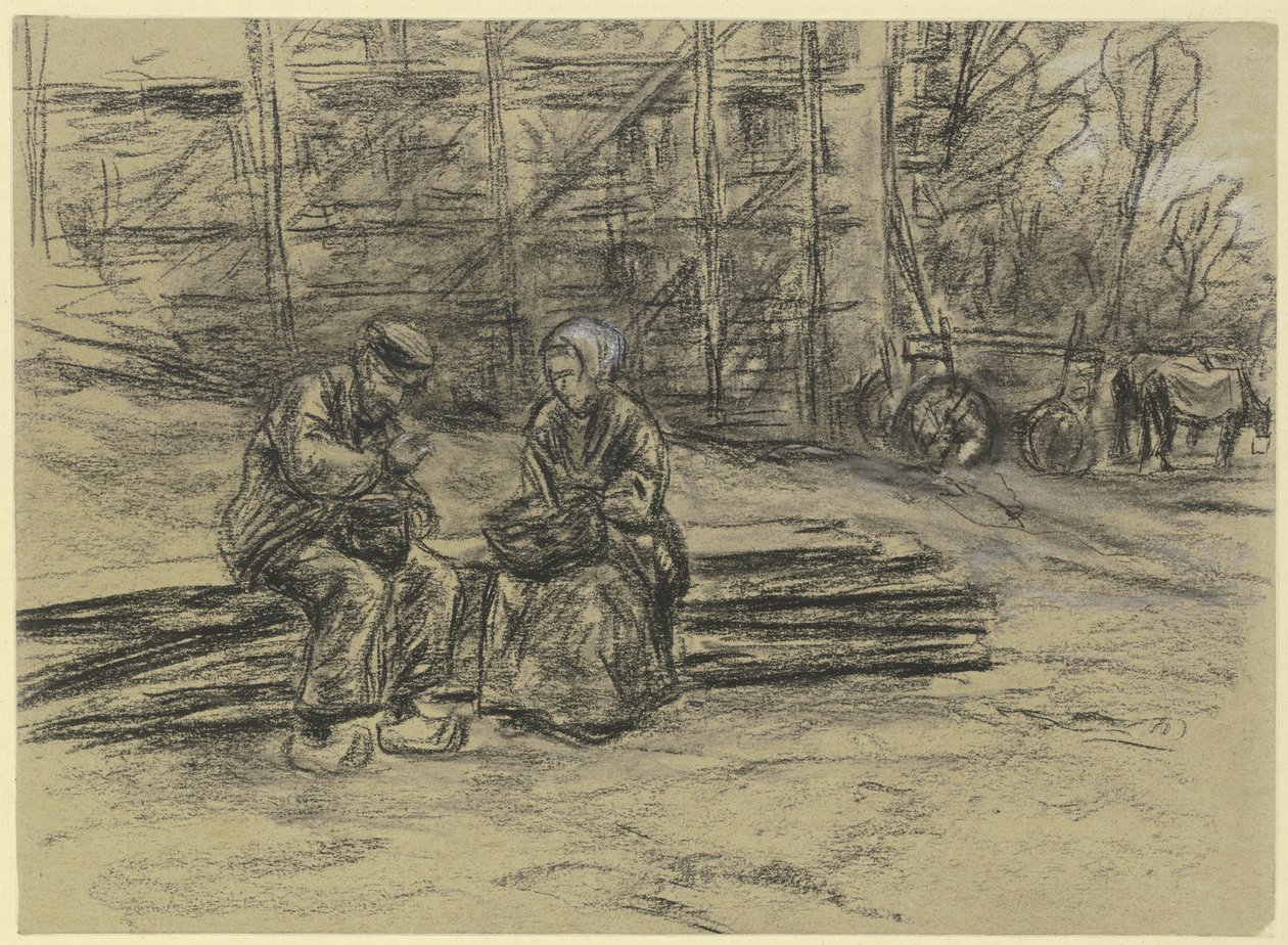 Arbeiter, sein Mittagessen verzehrend von Max Liebermann