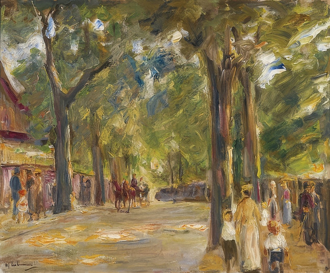 Die große Seestraße in Wannsee mit Spaziergängern von Max Liebermann