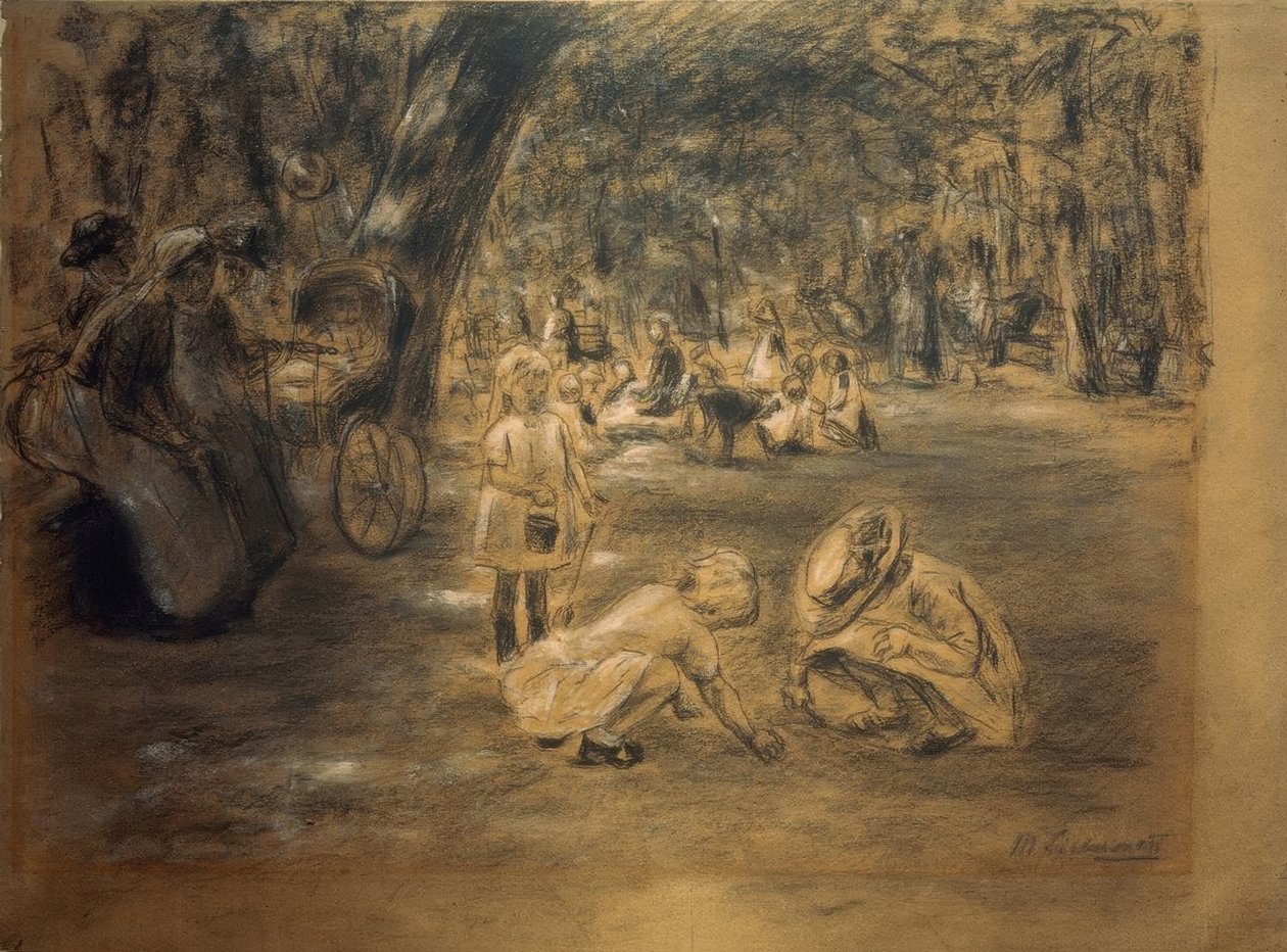 Kinderspielplatz im Tiergarten von Max Liebermann