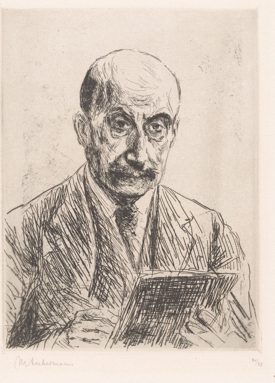Selbstporträt von Max Liebermann beim Zeichnen von Max Liebermann