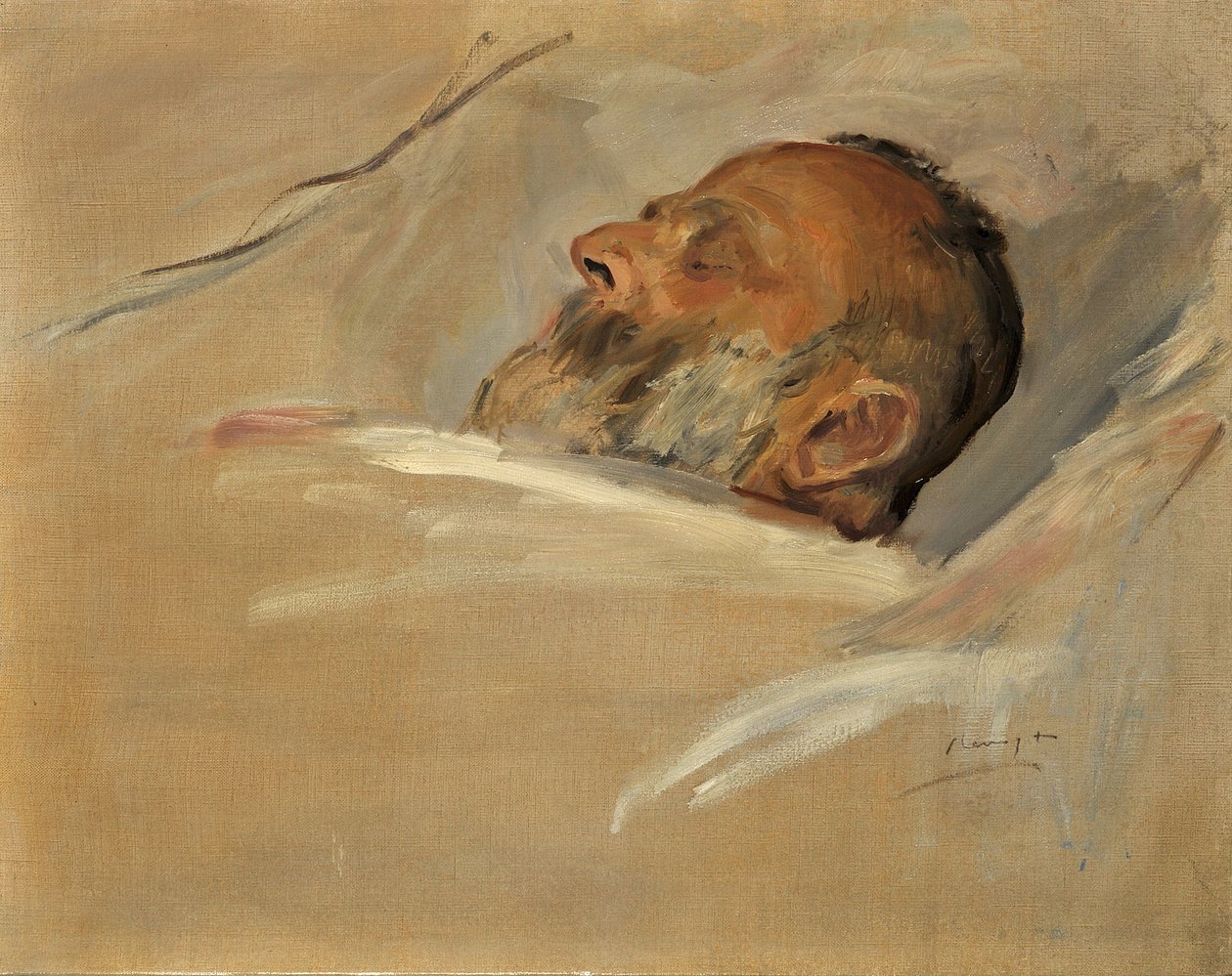Der Vater Bruno Cassirers auf dem Totenbett von Max Slevogt