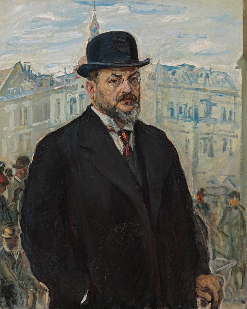 Selbstbildnis mit schwarzem Hut von Max Slevogt