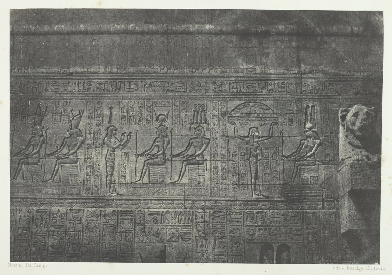 Großer Tempel von Dendera Teutyres, Skulpturen der hinteren Fassade, Oberägypten von Maxime Du Camp