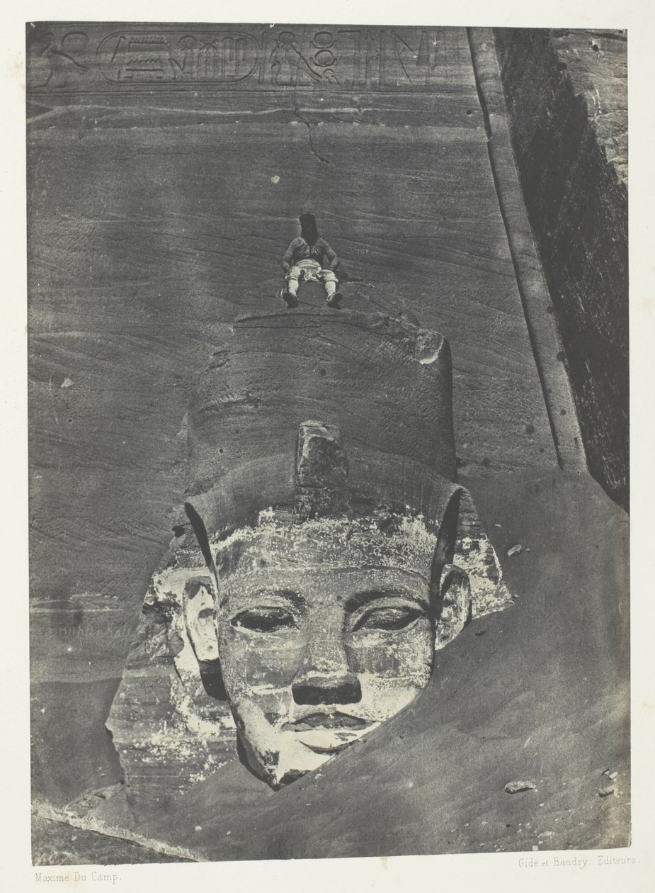 Ibsamboul, Westkoloss des Späos von Phrè; Nubien, Tafel 107 aus dem Album "Ägypten, Nubien, Palästina und Syrien" (1852) von Maxime Du Camp