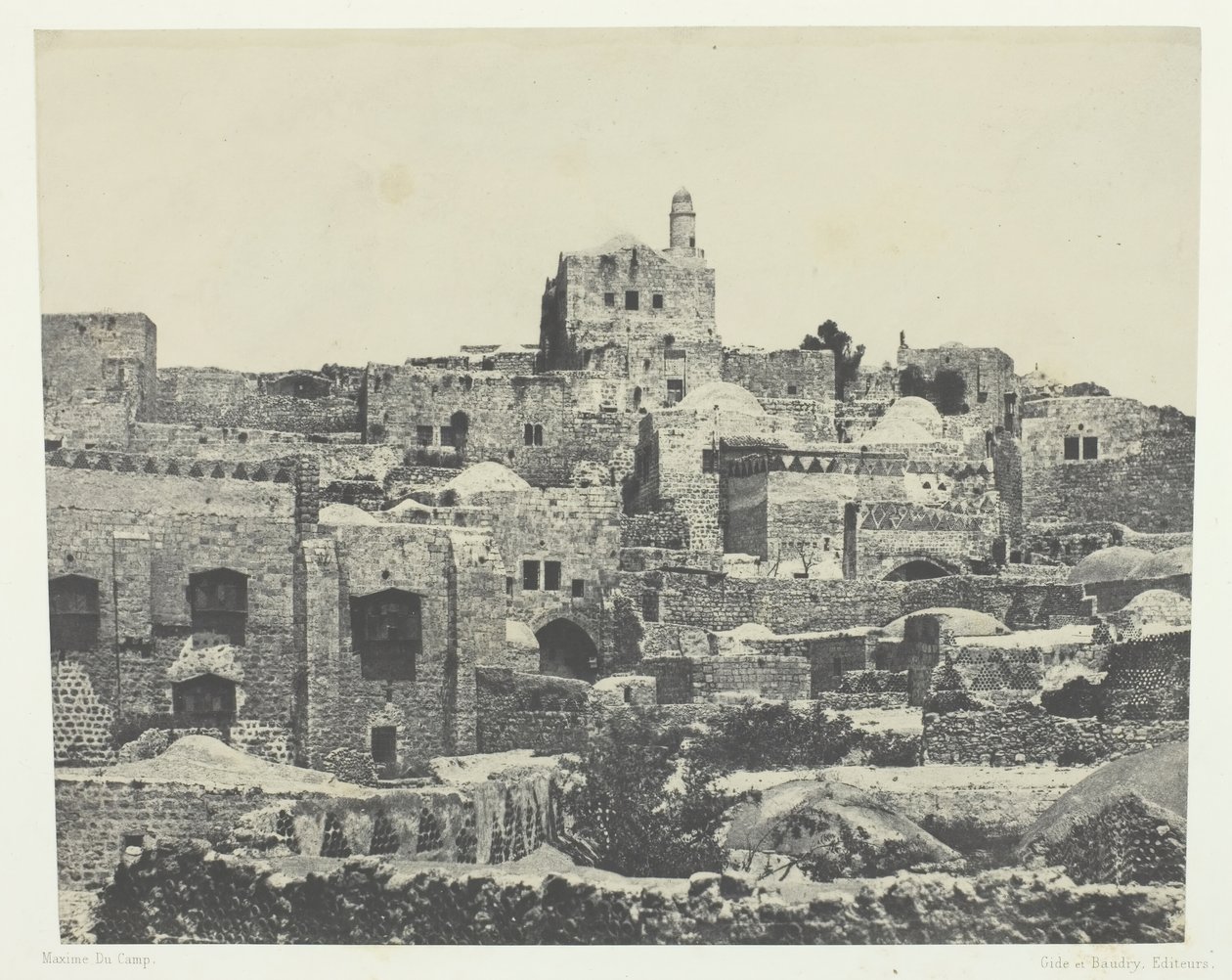 Jerusalem, Westliches Viertel, Palästina, 1849-51, gedruckt 1852 von Maxime Du Camp