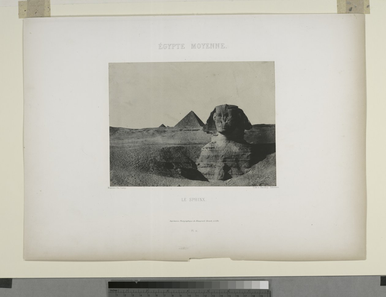 Der Sphinx, Ägypten (s/w Foto) von Maxime Du Camp