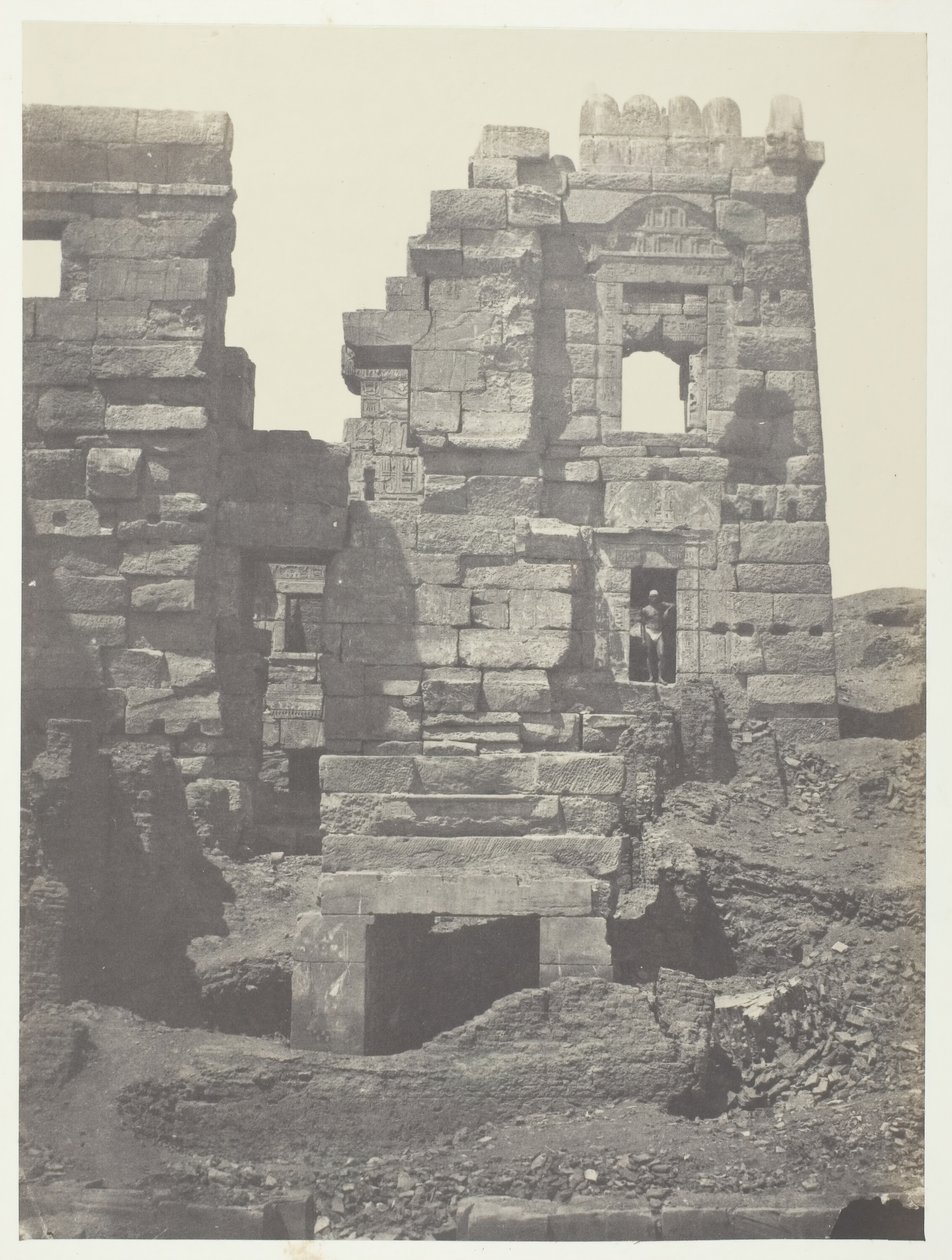 Médinet-Habou, Nordfassade des Gynäkions von Ramses-Méiamoun, Theben, 1849-1851 von Maxime Du Camp