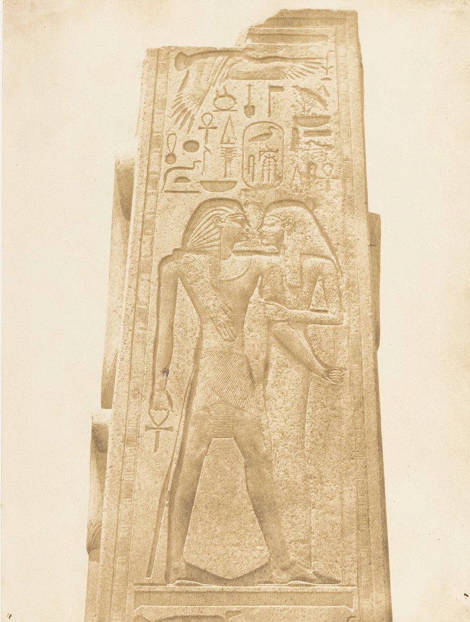 Pilier du Sanctuaire de granit du Palais de Karnac Bas-relief repräsentant le Pharaon von Maxime Du Camp