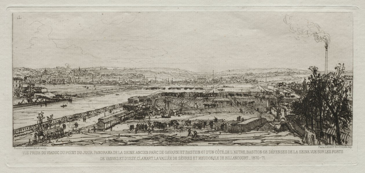 Blick vom Viadukt am Pont-du-Jour, Panorama der Seine von Maxime Lalanne