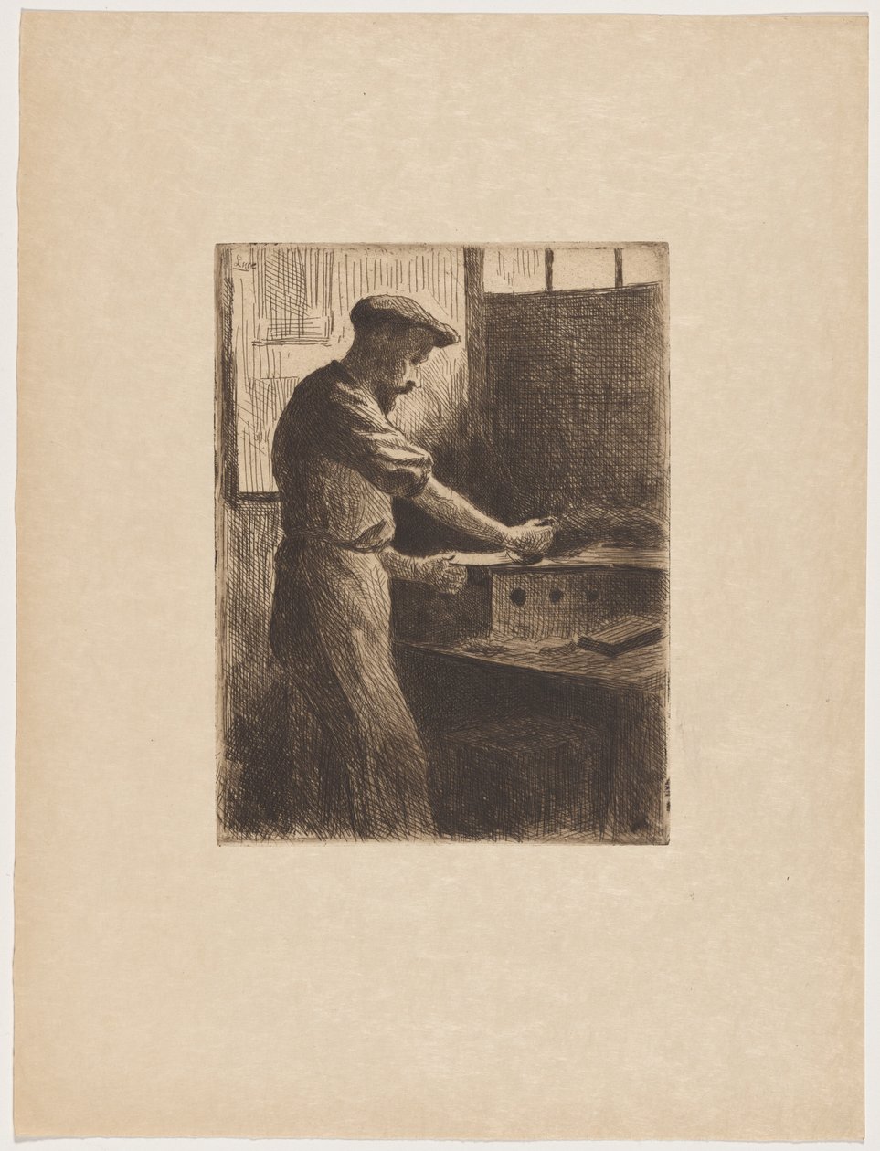 Auguste Delâtre bei der Arbeit von Maximilien Luce