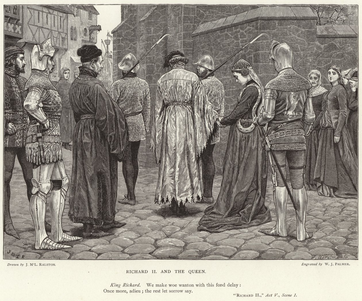 Richard II und die Königin, "Richard II," Akt V, Szene I (Gravur) von McLaren John Ralston