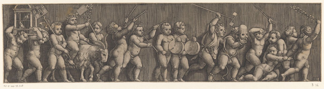 Fries mit Prozession von Putti von Meester van de Dobbelsteen