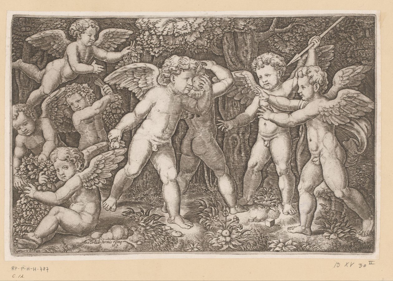 Spielende Putti von Meester van de Dobbelsteen