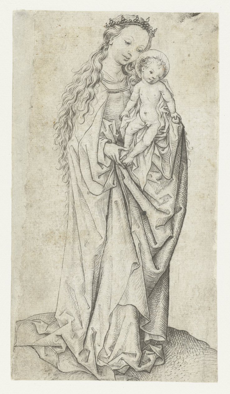 Stehende Madonna und Kind mit Apfel von Meester van het Amsterdamse Kabinet