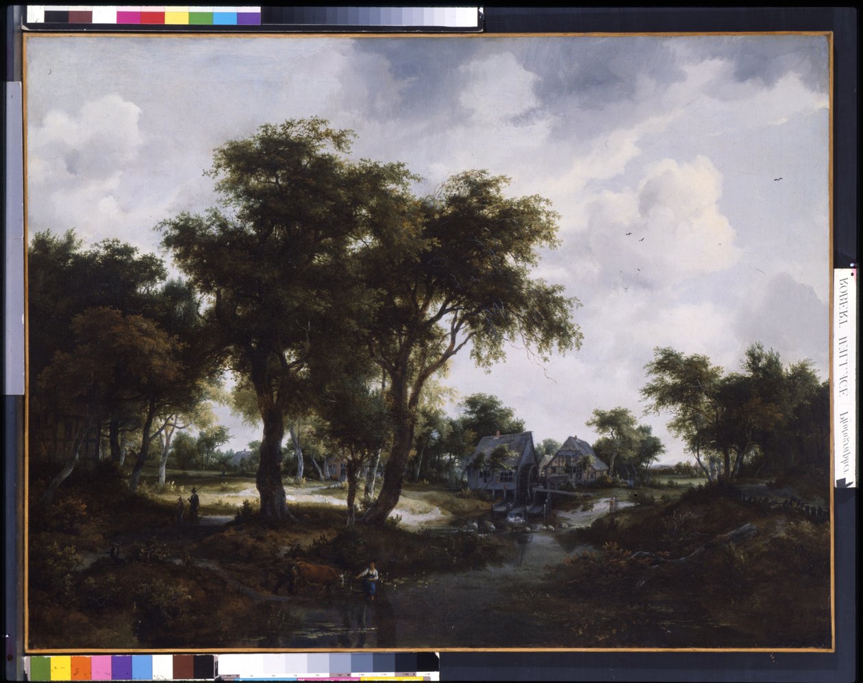 Die Wassermühle (Die Trevor-Landschaft) von Meindert Hobbema