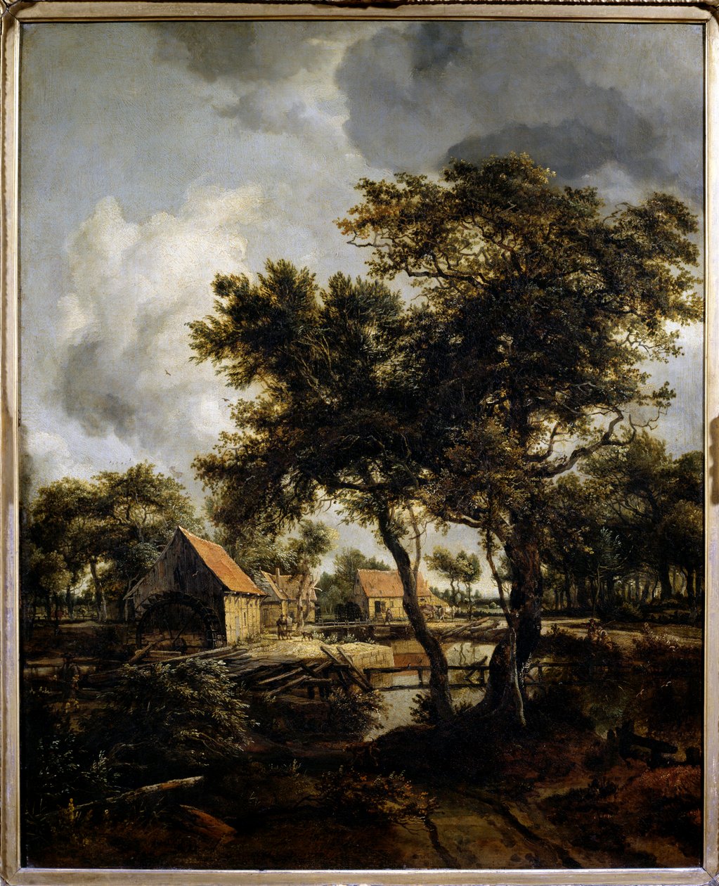 Die Wassermühle. Gemälde von Meindert Hobbema (1638-1709) 17. Jahrhundert. Paris, Louvre Museum von Meindert Hobbema
