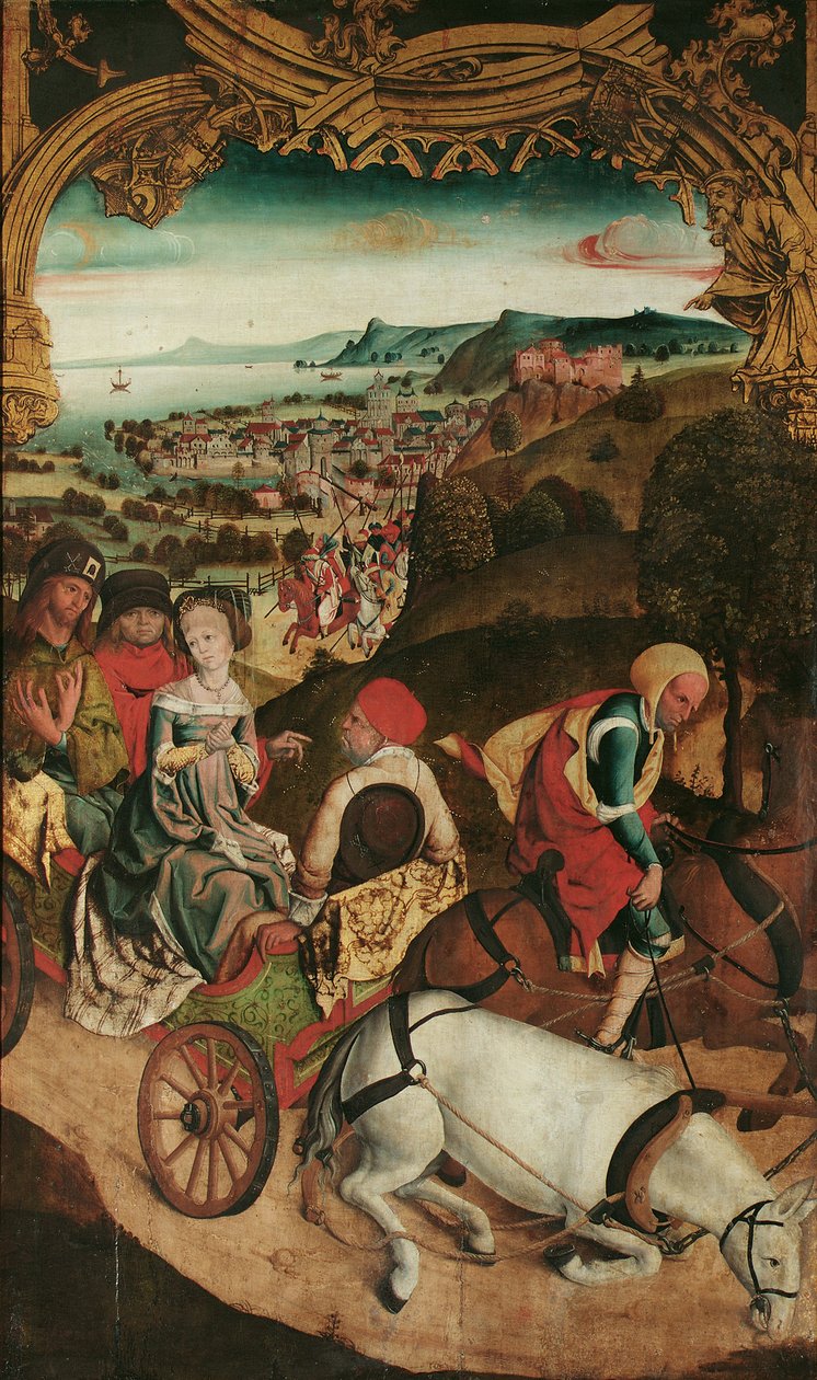 Flucht der hll. Cantius, Cantianus und Cantianilla (Innenseite); Christus am Ölberg (Außenseite) von Meister des Krainburger Altars