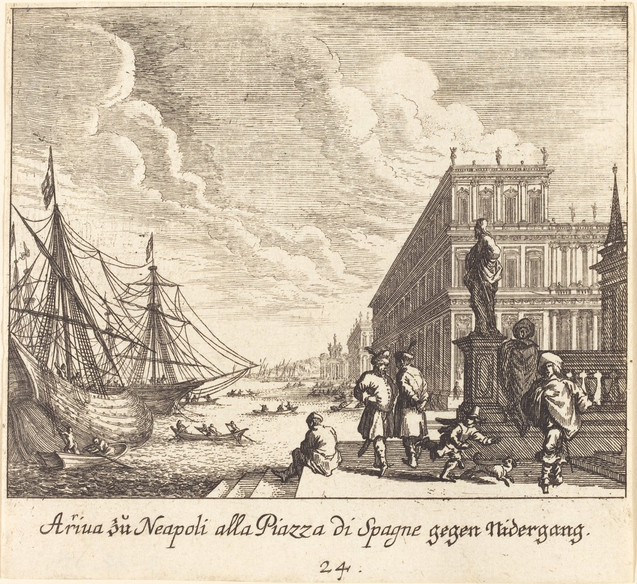 Palazzo di Spagna, Neapel von Melchior Küsel after Johann Wilhelm Baur