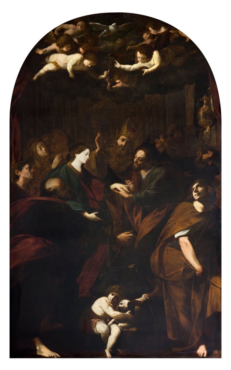 Die Hochzeit der Jungfrau Gemälde von Melchiorre Gherardini genannt il Ceranino (1607-1668) 1629-1632 Private Sammlung von Melchiorre Gherardini