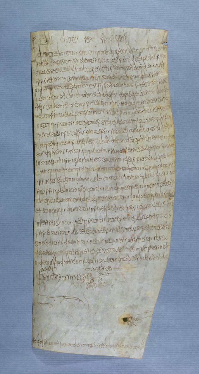 Privileg von Clovis III. (682-695) gewährt der Abtei Saint-Denis, 691 von Merovingian