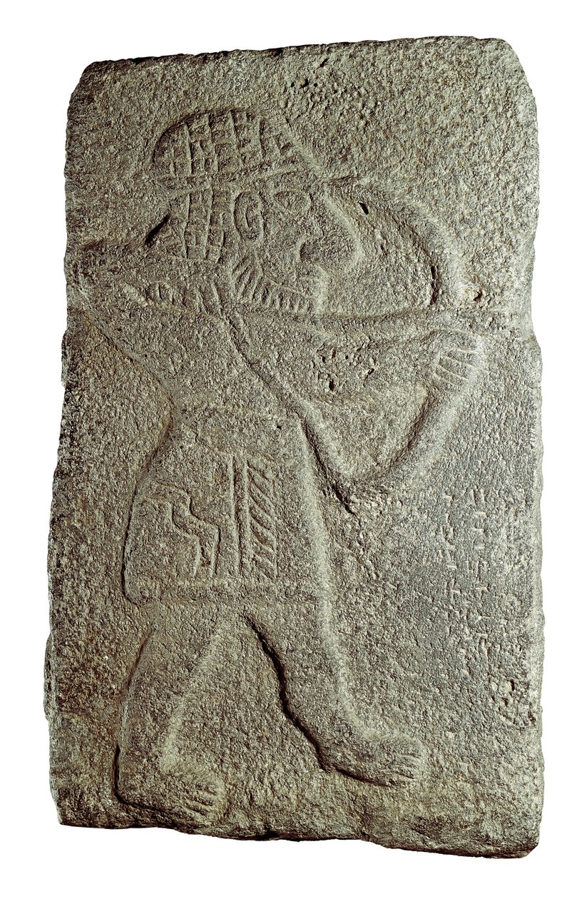 Hethitischer Bogenschütze, aus dem Palast von Kapara, König von Guzana, in Tell Halaf (Syrien), 9. Jahrhundert v. Chr. von Mesopotamian Mesopotamian